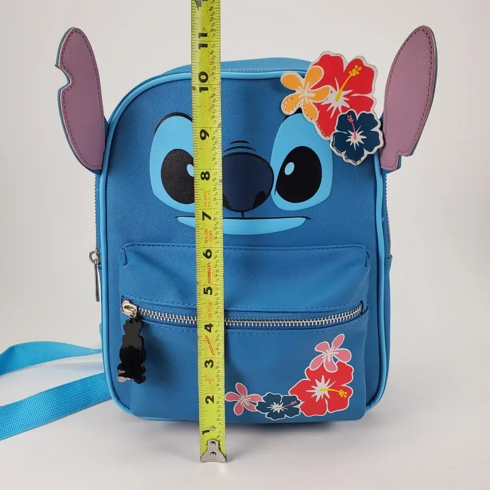 Disney Bioworld Lilo & Stitch‎ Blue Mini Backpack Tropical Flowers 3D Ears